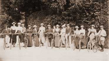 Cycling was a new and very popular sport with yong ladies; it was considered very daring for some to be actually sitting astride their cycles!