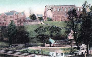 Malmesbury Abbey from the railway